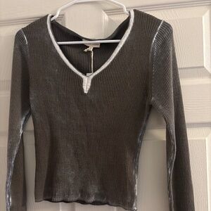 XS Gilded Intent distressed long sleeve